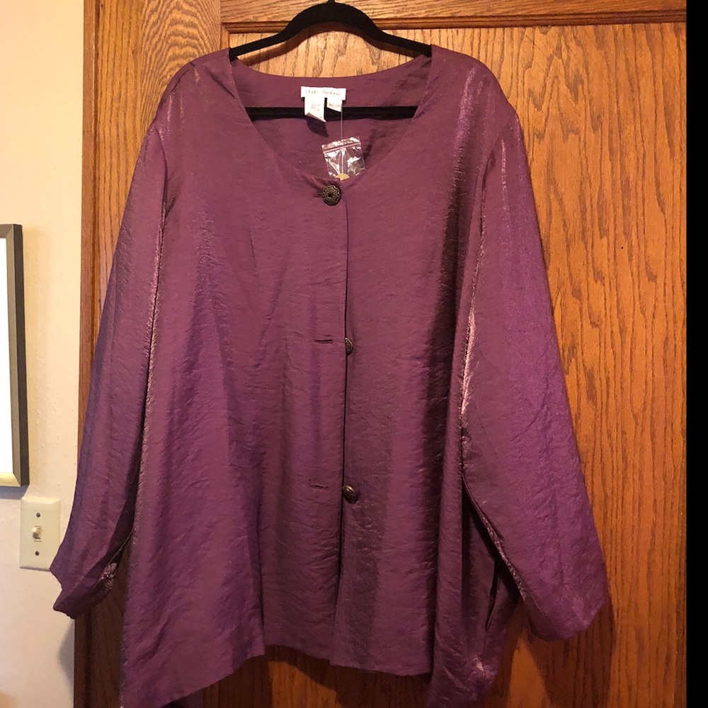 NWOT Ulla Popken Purple Lavender Dressy Jacket Christmas New Years 32 / 34